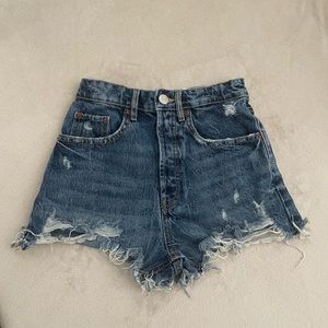high waisted zara shorts